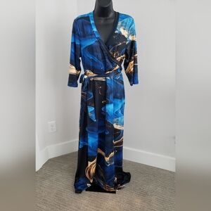 (NWOT) Colorful Printed Bohemian Casual Plus Size Maxi Dress (Size: Xtra Large)